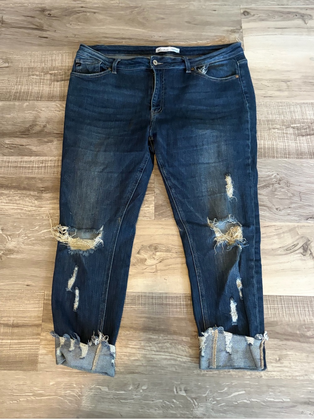 Dark Blue Kancan Distressed Women's Jeans